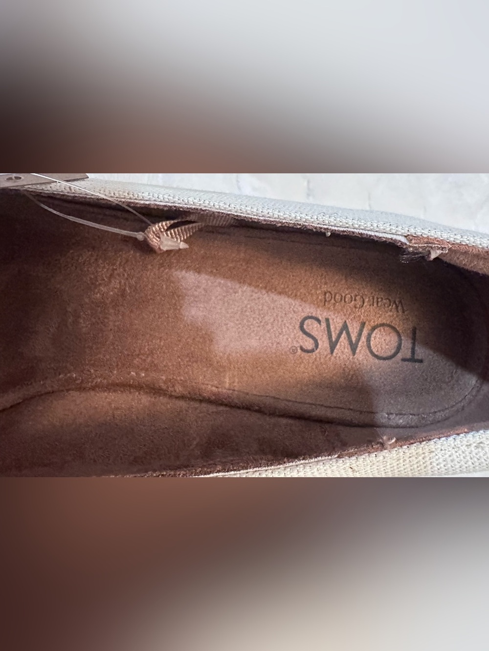 Toms’ Beige Metallic Casual Peep Toe Wedges - Picture 2 of 10